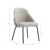 Gracie Dining Chair in Stone and Black (set of 4) by Manhattan Comfort at Eve Furniture