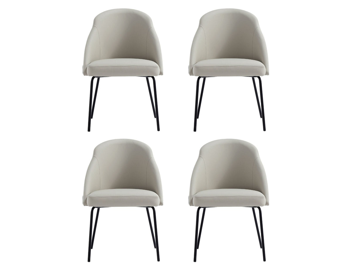 Gracie Dining Chair in Stone and Black (set of 4) by Manhattan Comfort at Eve Furniture