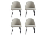 Gracie Dining Chair in Stone and Black (set of 4) by Manhattan Comfort at Eve Furniture