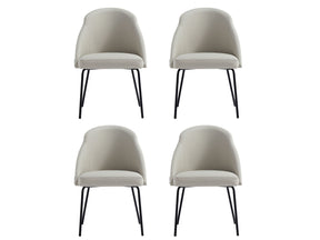 Gracie Dining Chair in Stone and Black (set of 4) by Manhattan Comfort at Eve Furniture