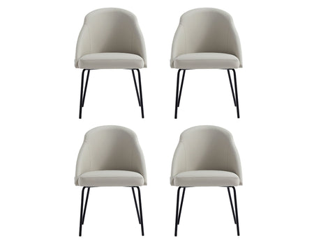 Gracie Dining Chair in Stone and Black (set of 4) by Manhattan Comfort at Eve Furniture