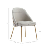 Gracie Dining Chair in Stone and Gold by Manhattan Comfort at Eve Furniture