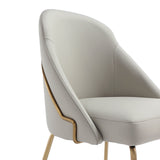 Gracie Dining Chair in Stone and Gold by Manhattan Comfort at Eve Furniture