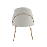 Gracie Dining Chair in Stone and Gold by Manhattan Comfort at Eve Furniture