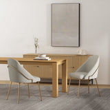 Gracie Dining Chair in Stone and Gold (set of 2) by Manhattan Comfort at Eve Furniture