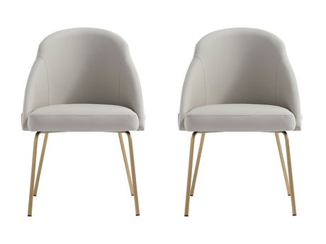 Gracie Dining Chair in Stone and Gold (set of 2) by Manhattan Comfort at Eve Furniture