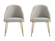 Gracie Dining Chair in Stone and Gold (set of 2) by Manhattan Comfort at Eve Furniture