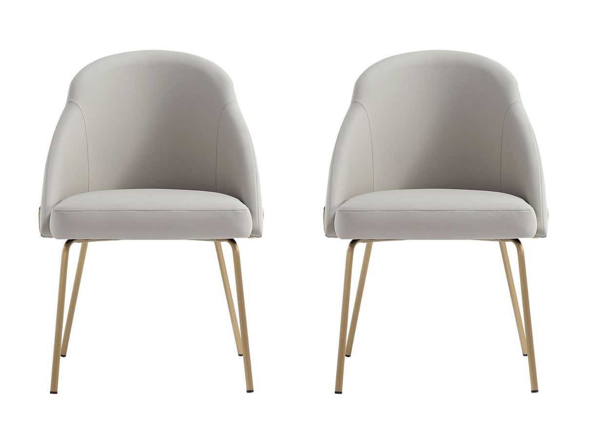 Gracie Dining Chair in Stone and Gold (set of 2) by Manhattan Comfort at Eve Furniture