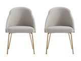 Gracie Dining Chair in Stone and Gold (set of 2) by Manhattan Comfort at Eve Furniture