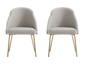 Gracie Dining Chair in Stone and Gold (set of 2) by Manhattan Comfort at Eve Furniture