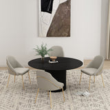 Gracie Dining Chair in Stone and Gold (set of 4) by Manhattan Comfort at Eve Furniture