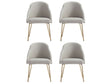 Gracie Dining Chair in Stone and Gold (set of 4) by Manhattan Comfort at Eve Furniture