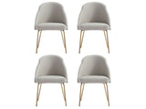 Gracie Dining Chair in Stone and Gold (set of 4) by Manhattan Comfort at Eve Furniture