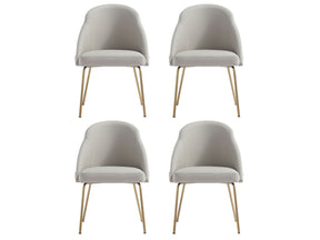 Gracie Dining Chair in Stone and Gold (set of 4) by Manhattan Comfort at Eve Furniture