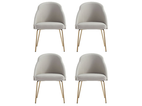 Gracie Dining Chair in Stone and Gold (set of 4) by Manhattan Comfort at Eve Furniture