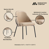 Gracie Dining Chair in Tan and Black by Manhattan Comfort at Eve Furniture