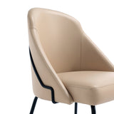 Gracie Dining Chair in Tan and Black (set of 2) by Manhattan Comfort at Eve Furniture
