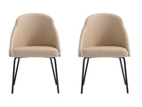 Gracie Dining Chair in Tan and Black (set of 2) by Manhattan Comfort at Eve Furniture