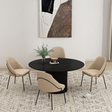 Gracie Dining Chair in Tan and Black (set of 4) by Manhattan Comfort at Eve Furniture