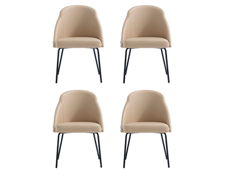 Gracie Dining Chair in Tan and Black (set of 4) by Manhattan Comfort at Eve Furniture