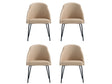 Gracie Dining Chair in Tan and Black (set of 4) by Manhattan Comfort at Eve Furniture