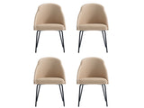 Gracie Dining Chair in Tan and Black (set of 4) by Manhattan Comfort at Eve Furniture