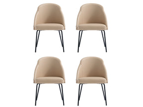 Gracie Dining Chair in Tan and Black (set of 4) by Manhattan Comfort at Eve Furniture