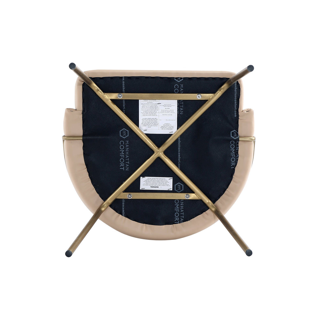 Gracie Dining Chair in Tan and Gold by Manhattan Comfort at Eve Furniture