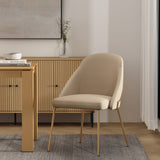 Gracie Dining Chair in Tan and Gold by Manhattan Comfort at Eve Furniture