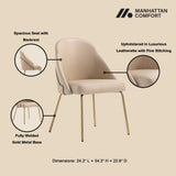 Gracie Dining Chair in Tan and Gold by Manhattan Comfort at Eve Furniture