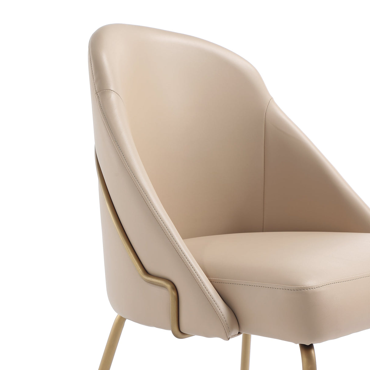 Gracie Dining Chair in Tan and Gold by Manhattan Comfort at Eve Furniture
