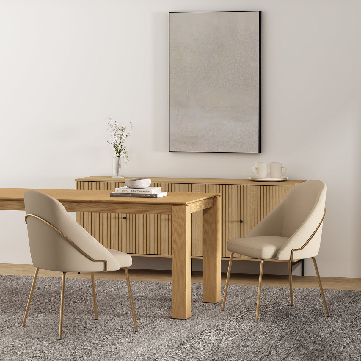 Gracie Dining Chair in Tan and Gold (set of 2) by Manhattan Comfort at Eve Furniture