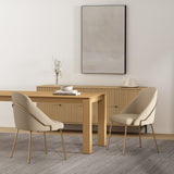 Gracie Dining Chair in Tan and Gold (set of 2) by Manhattan Comfort at Eve Furniture