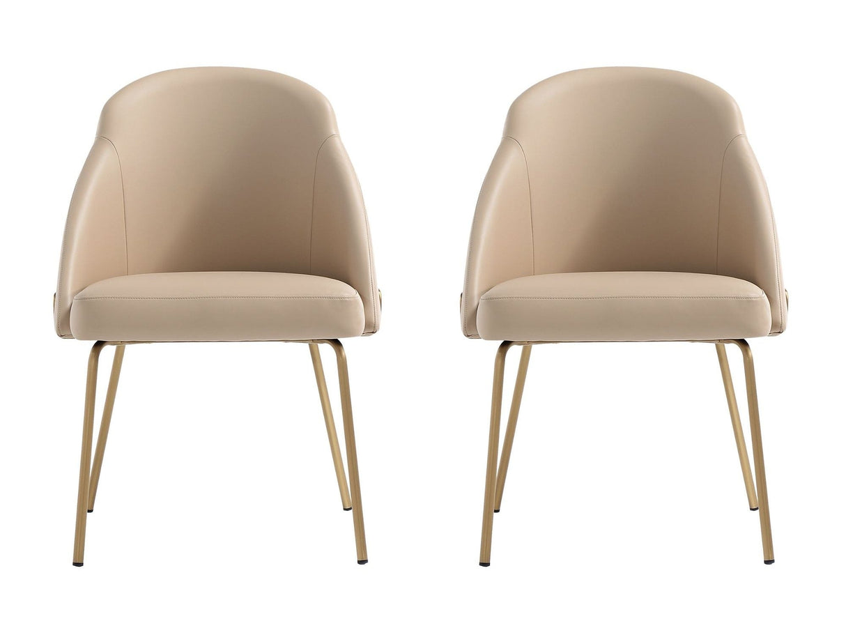 Gracie Dining Chair in Tan and Gold (set of 2) by Manhattan Comfort at Eve Furniture