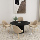 Gracie Dining Chair in Tan and Gold (set of 4) by Manhattan Comfort at Eve Furniture