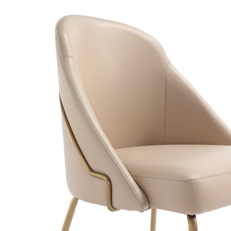 Gracie Dining Chair in Tan and Gold (set of 4) by Manhattan Comfort at Eve Furniture