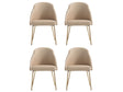 Gracie Dining Chair in Tan and Gold (set of 4) by Manhattan Comfort at Eve Furniture