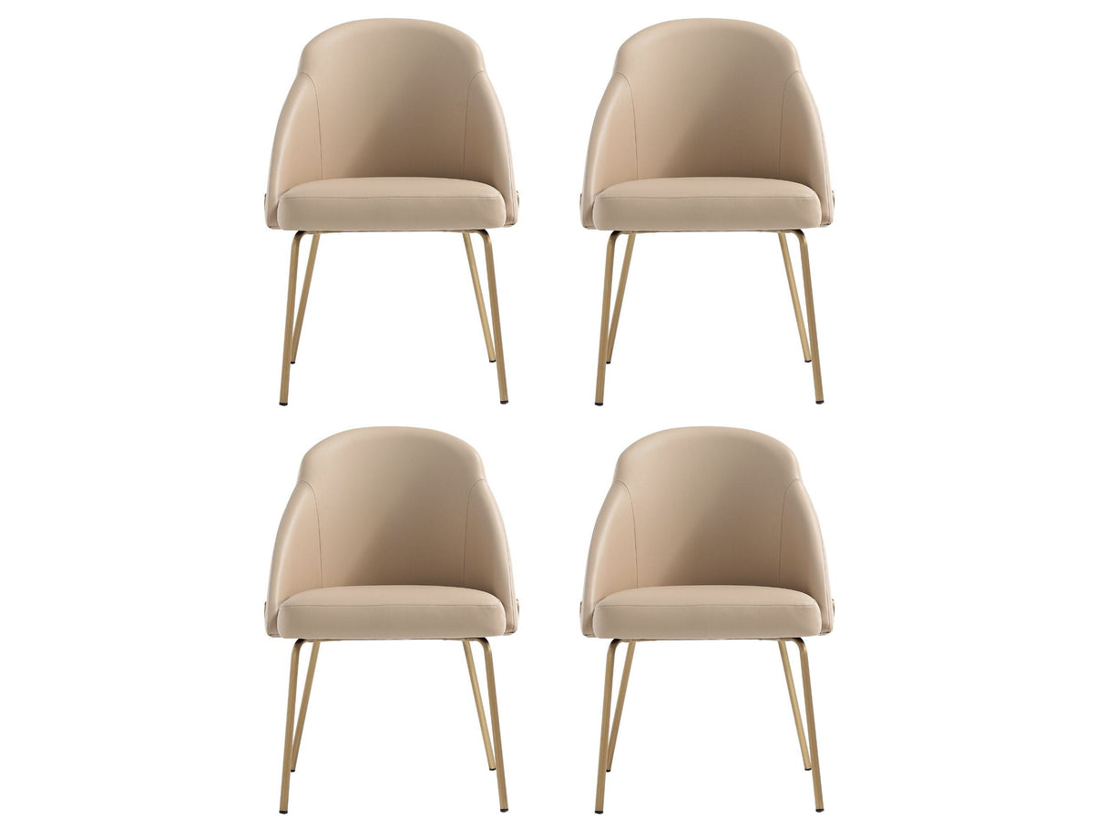 Gracie Dining Chair in Tan and Gold (set of 4) by Manhattan Comfort at Eve Furniture