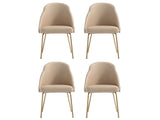 Gracie Dining Chair in Tan and Gold (set of 4) by Manhattan Comfort at Eve Furniture