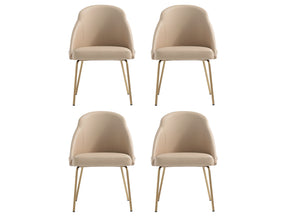 Gracie Dining Chair in Tan and Gold (set of 4) by Manhattan Comfort at Eve Furniture