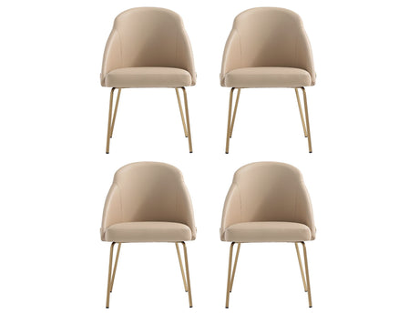 Gracie Dining Chair in Tan and Gold (set of 4) by Manhattan Comfort at Eve Furniture