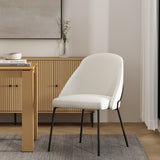 Gracie Dining Chair in White and Black by Manhattan Comfort at Eve Furniture