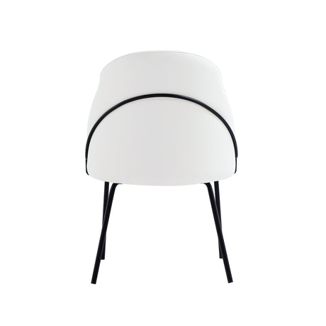 Gracie Dining Chair in White and Black by Manhattan Comfort at Eve Furniture