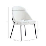 Gracie Dining Chair in White and Black (set of 2) by Manhattan Comfort at Eve Furniture