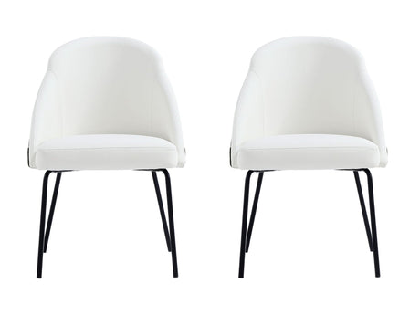 Gracie Dining Chair in White and Black (set of 2) by Manhattan Comfort at Eve Furniture