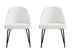 Gracie Dining Chair in White and Black (set of 2) by Manhattan Comfort at Eve Furniture