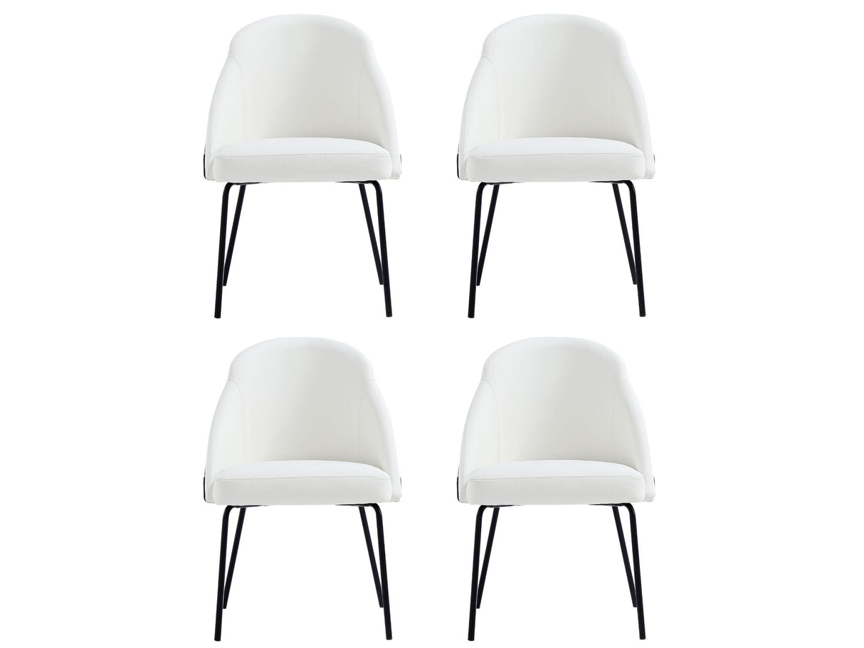 Gracie Dining Chair in White and Black (set of 4) by Manhattan Comfort at Eve Furniture