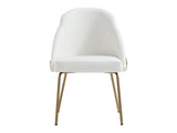 Gracie Dining Chair in White and Gold by Manhattan Comfort at Eve Furniture