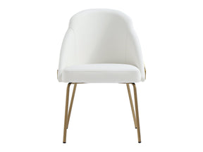 Gracie Dining Chair in White and Gold by Manhattan Comfort at Eve Furniture
