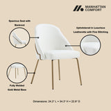 Gracie Dining Chair in White and Gold (set of 2) by Manhattan Comfort at Eve Furniture